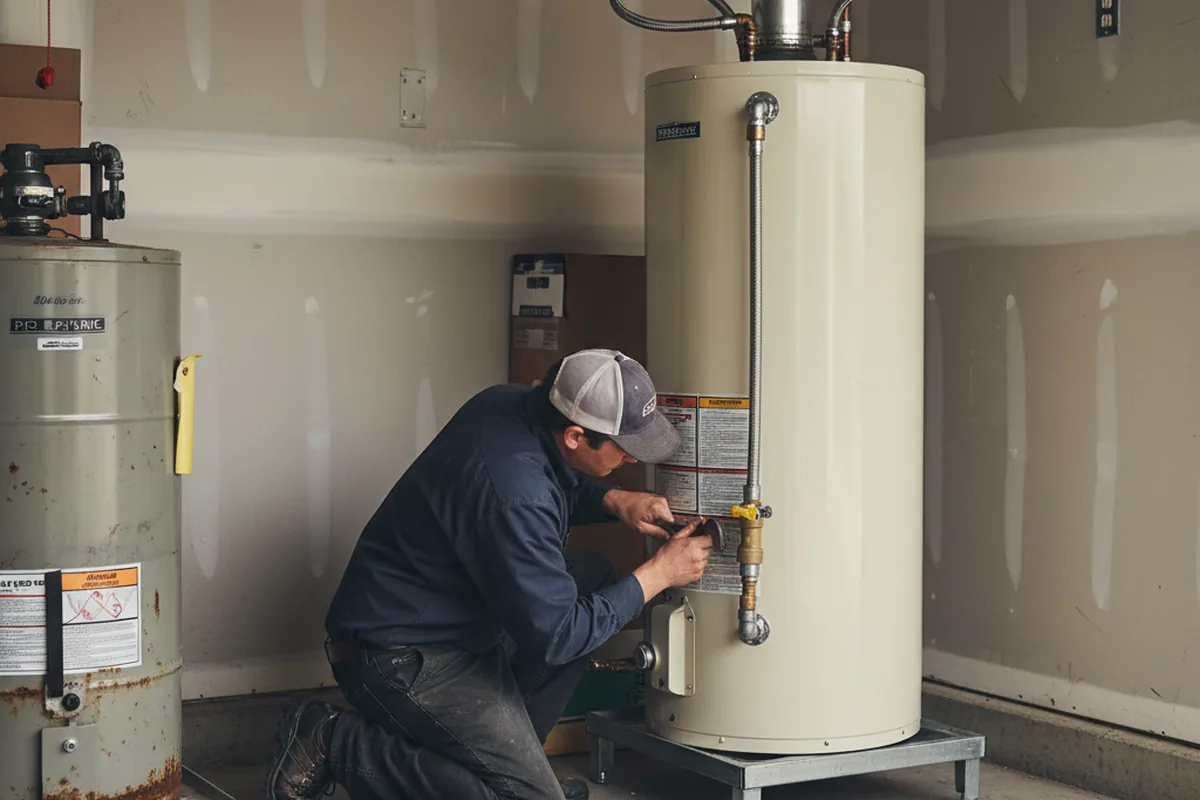Water heater and shutoff valve replacement in Geneva