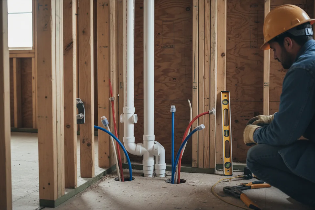 Drain and supply rough-in during Leak Detection in Geneva